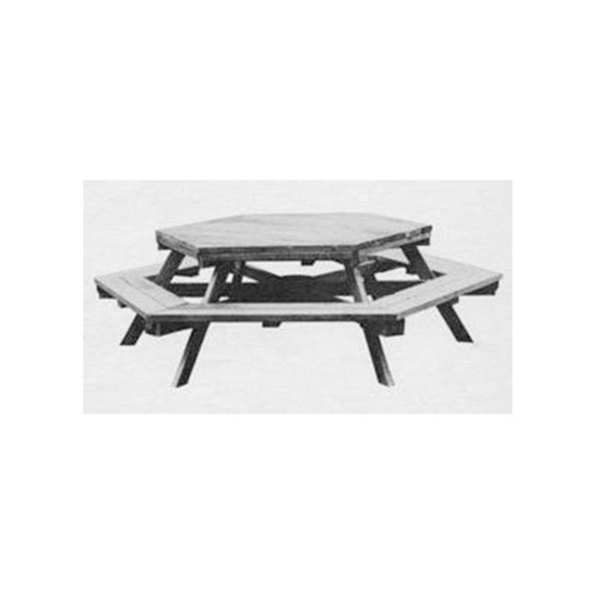 Woodworking Project Paper Plan to Build Hexagon Picnic Table alt 0