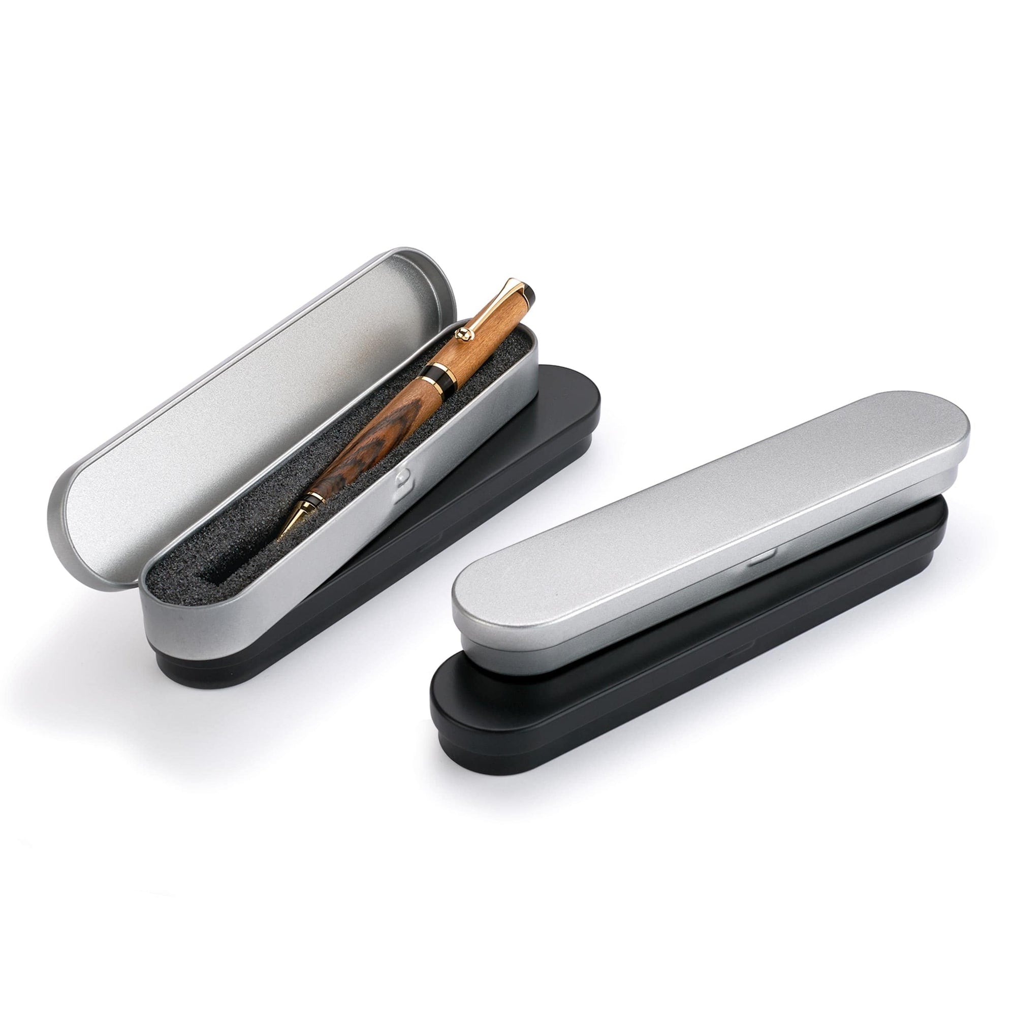 Metal Pen Boxes - Black and Gray - 4 Piece alt 0
