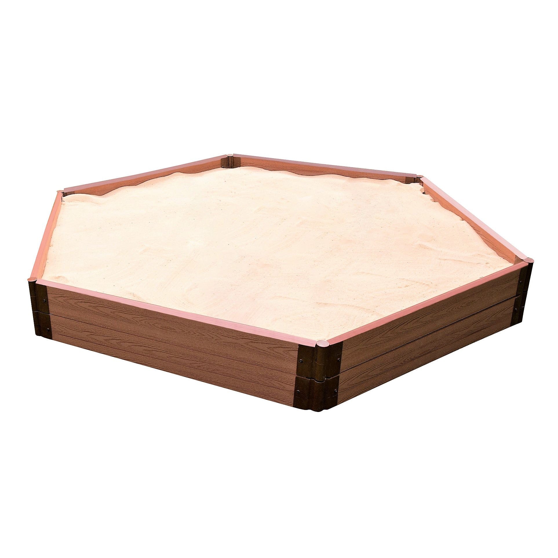 Classic Sienna 7' x 8' x 11 " Composite Hexagon Sandbox Kit with Collapsible Cover - 2" profile alt 0