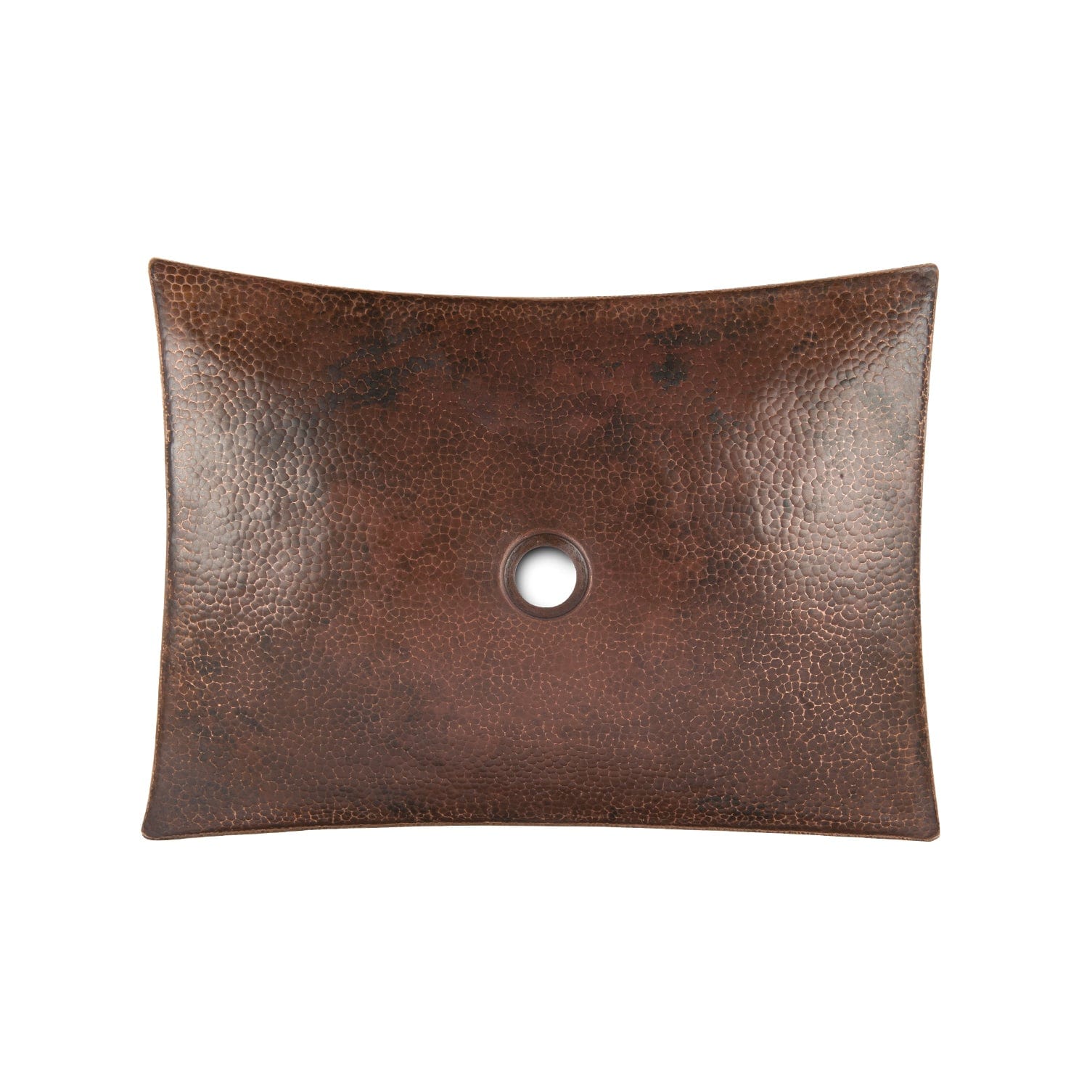 18" Rectangle Modern Slope Hammered Copper Sink alt 0