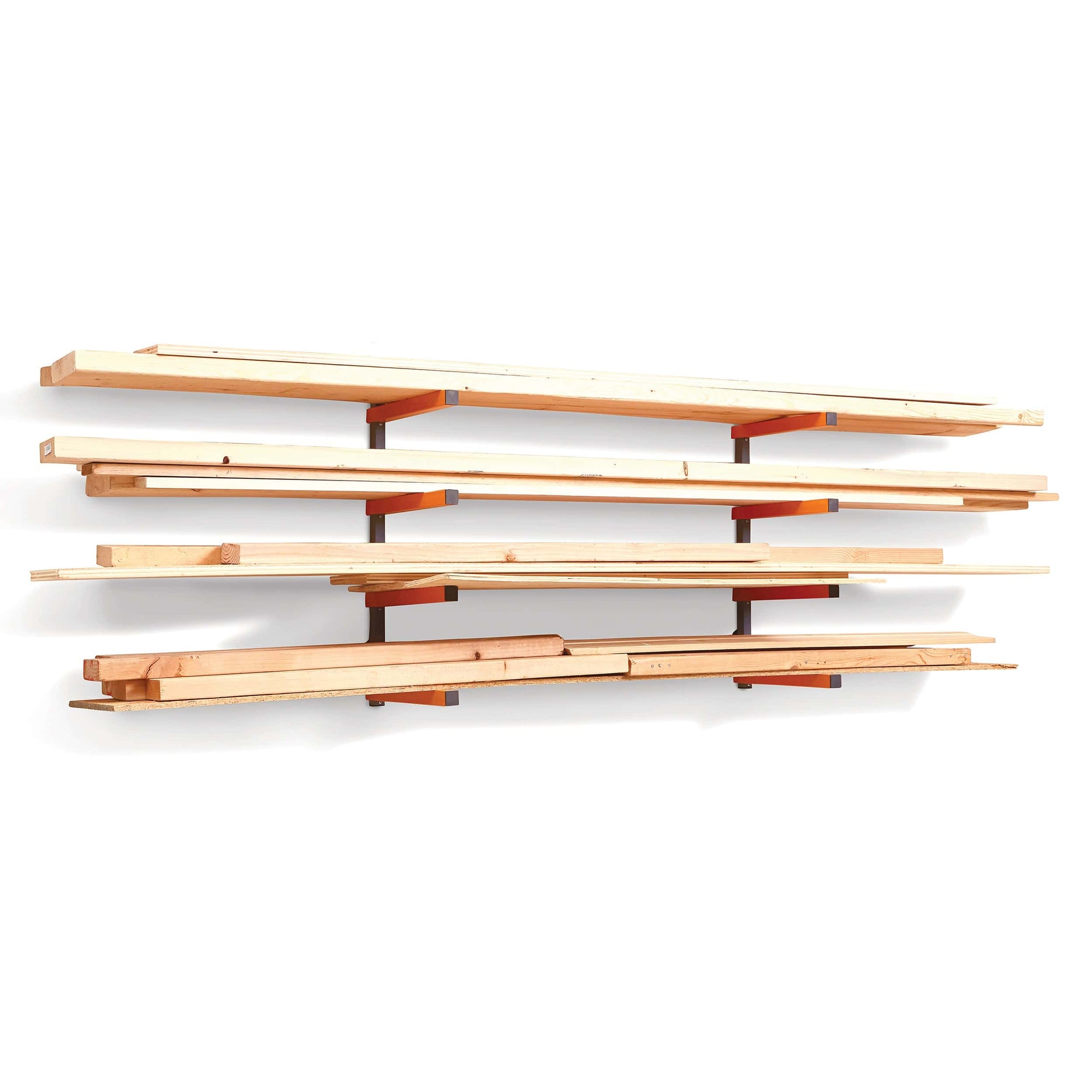 4-Level Lumber Storage Rack - Orange & Gray alt 0