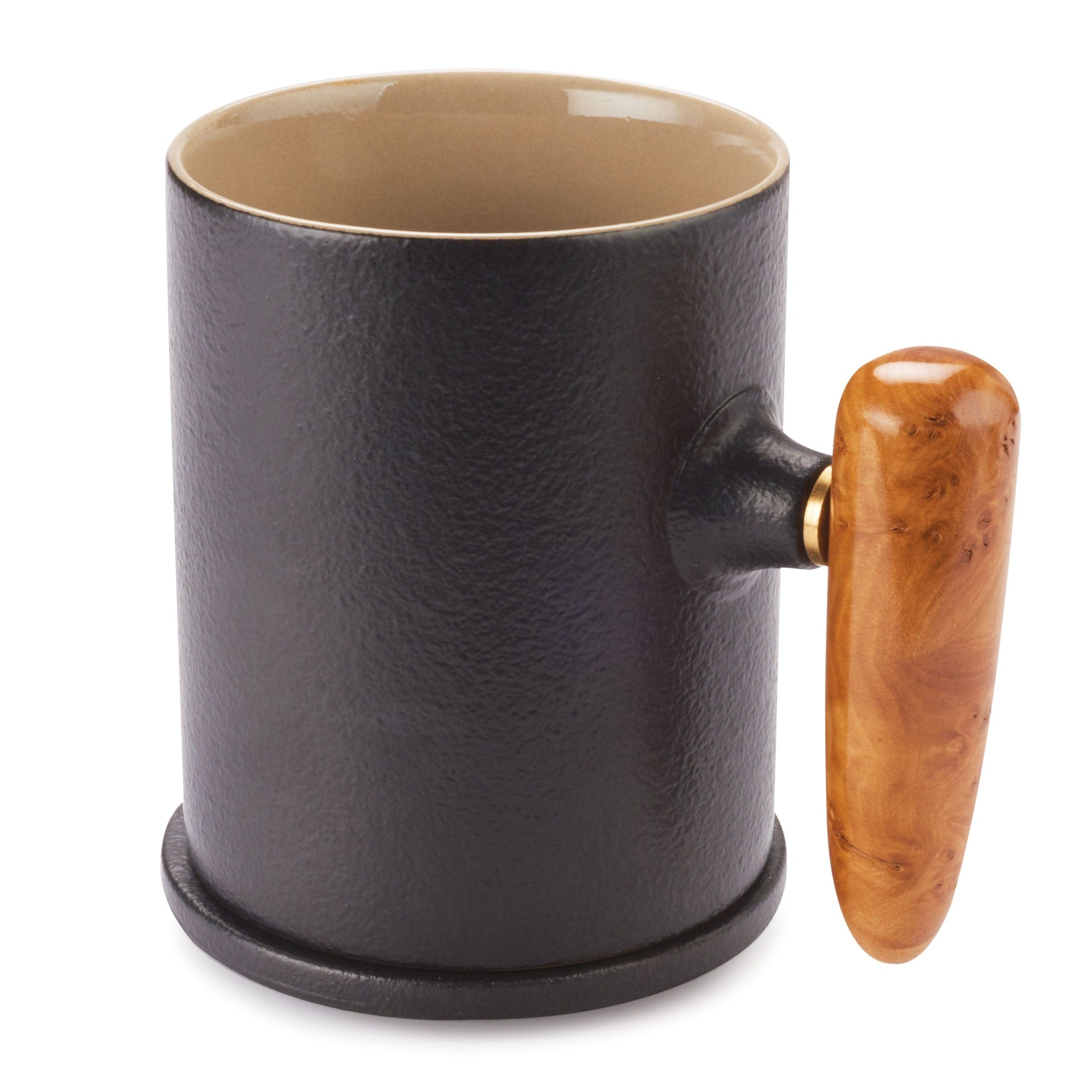 Ceramic Coffee Mug Turning Kit w/ Ceramic Lid - 12 oz - Black and Tan alt 0