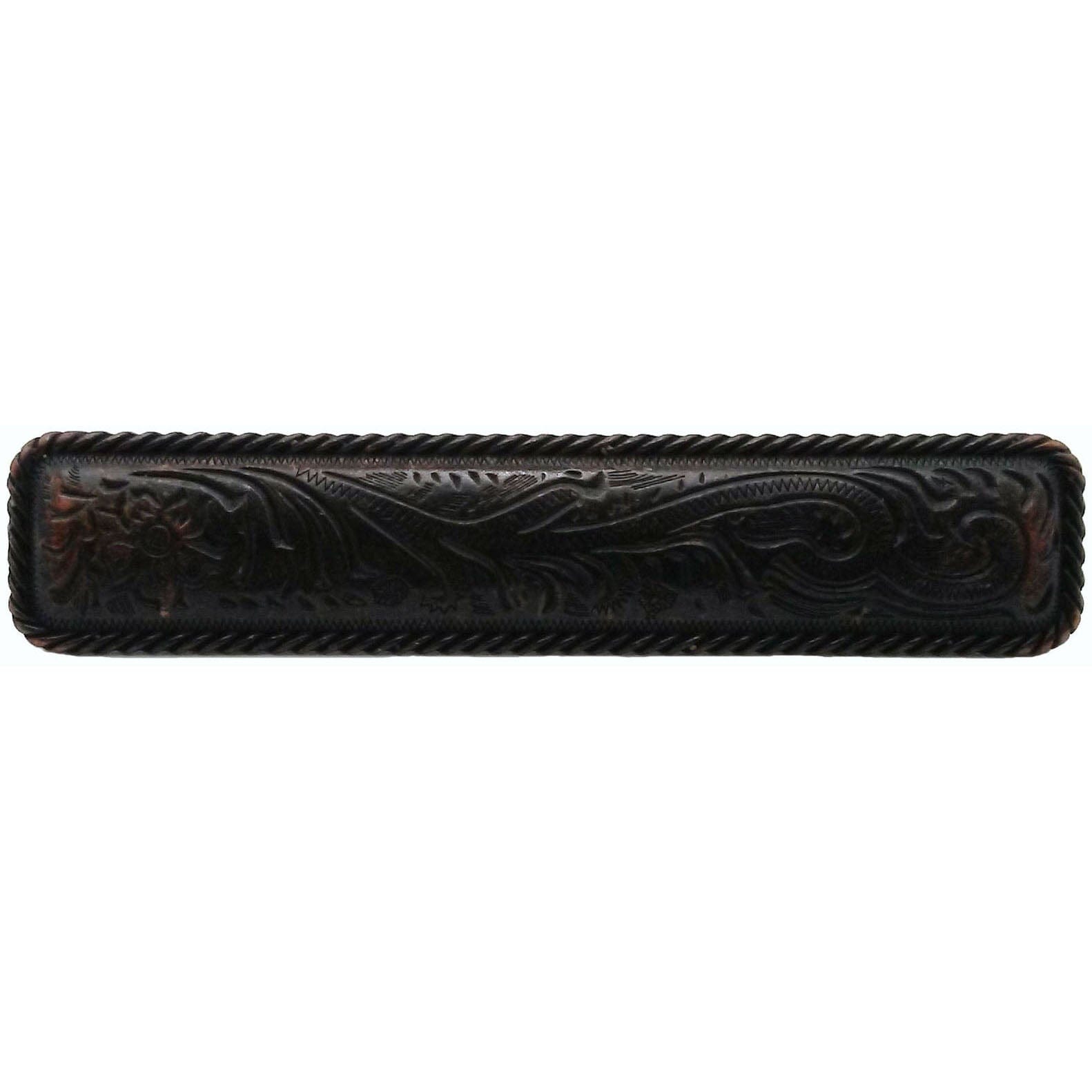 Small Engraved Flower Pull, Oil Rubbed Bronze alt 0