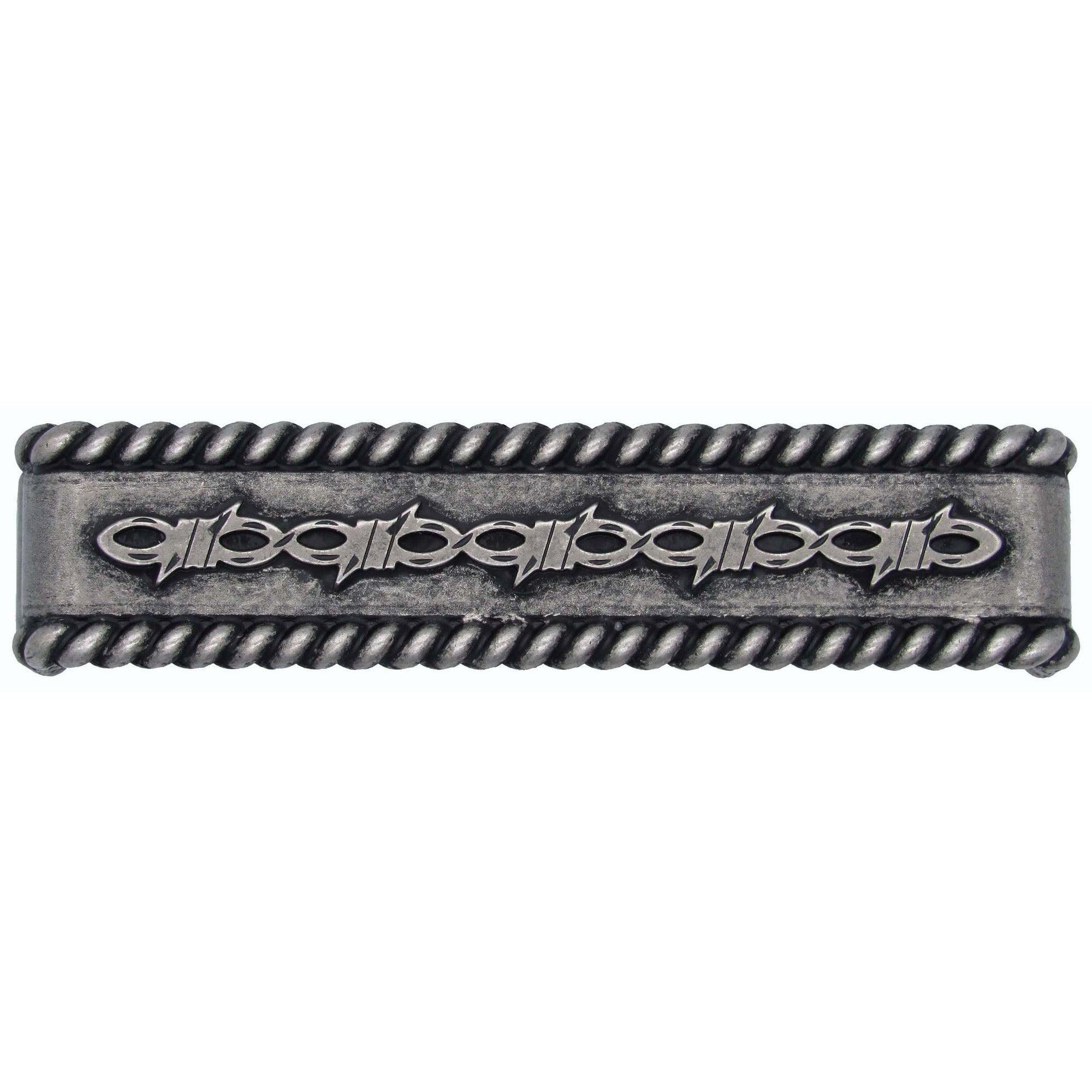 Barbed Wire with Roped Edge Pull, Old Silver alt 0