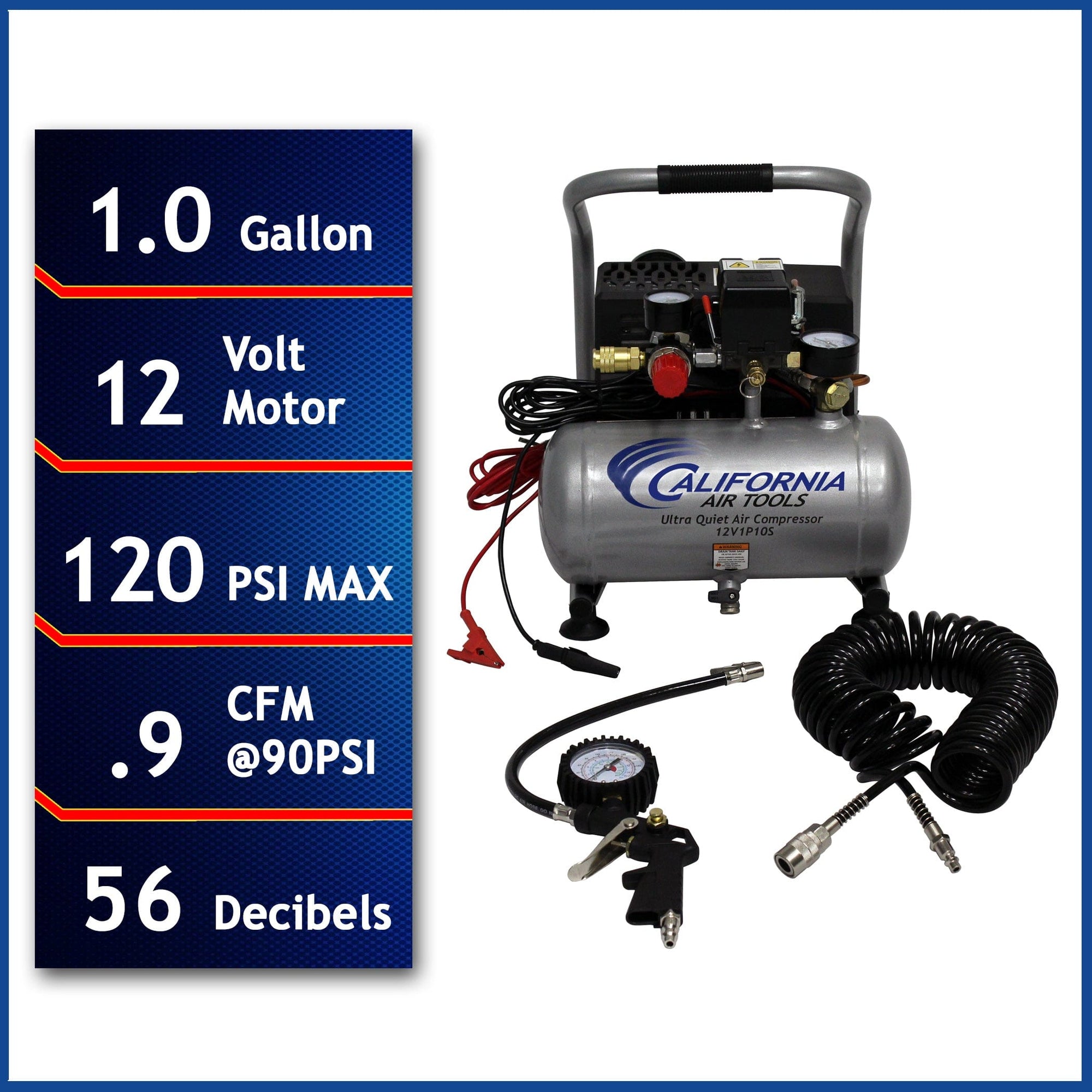 12V 1 Gallon Steel Tank Portable Air Compressor alt 0