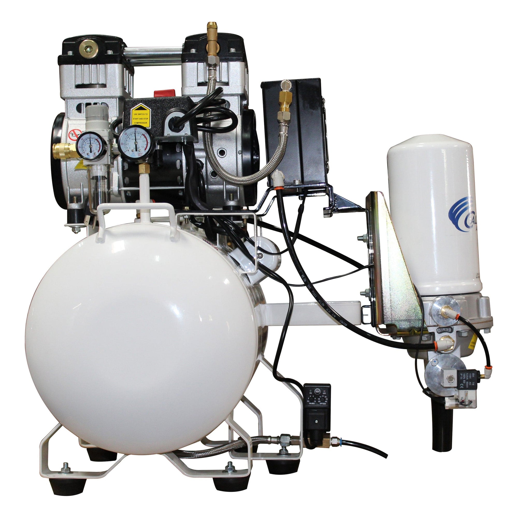 2HP 220V 10 Gallon Oil-Free Steel Tank Air Compressor with Air Drying System alt 0