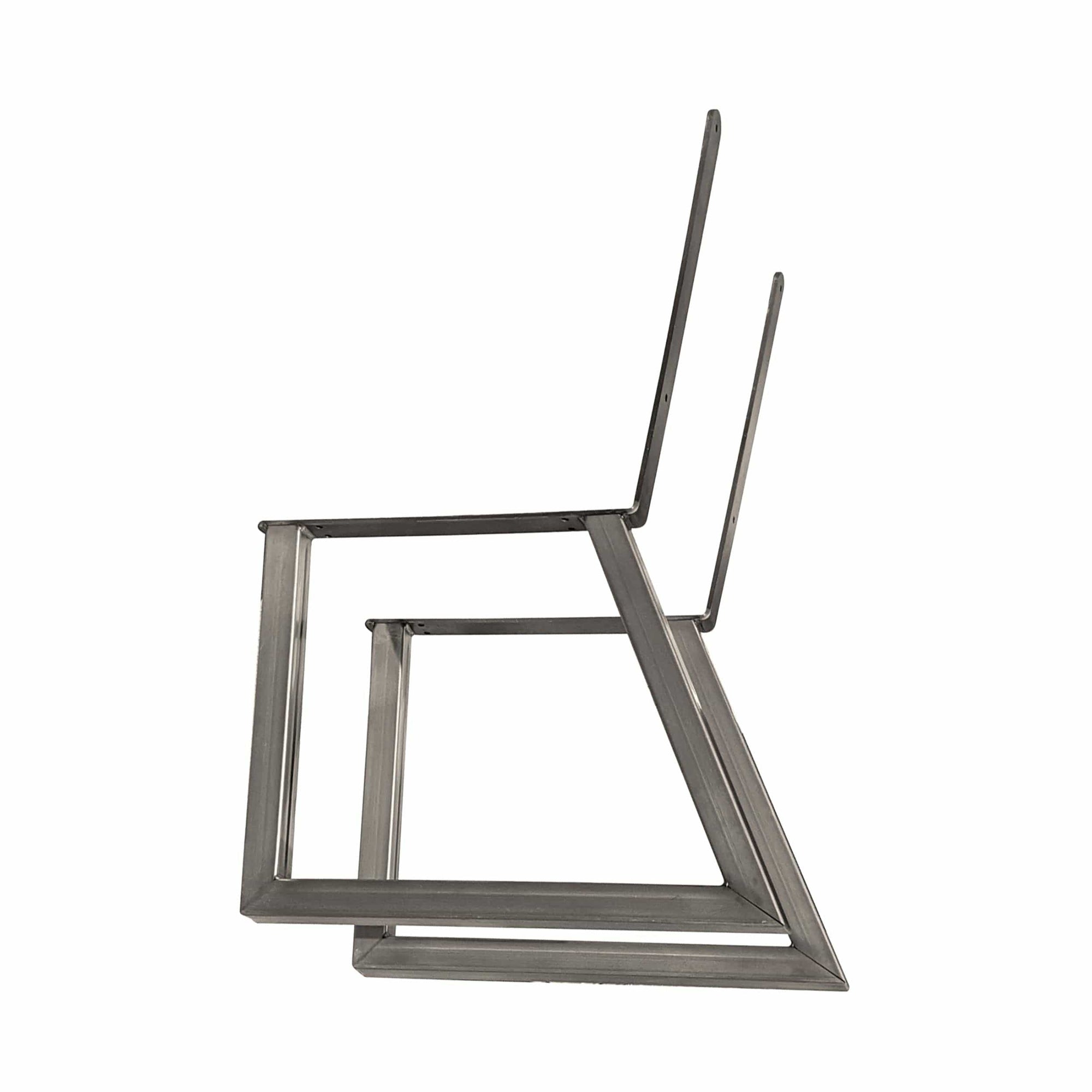 Bench Legs with Back Rest Raw Steel Pair alt 0