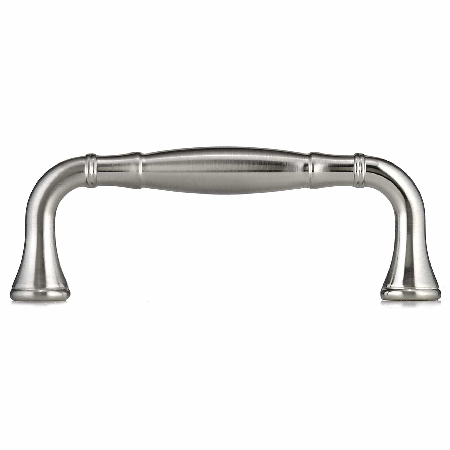 Traditional Pull, 3-3/4" Center-to-Center, Brushed Nickel alt 0