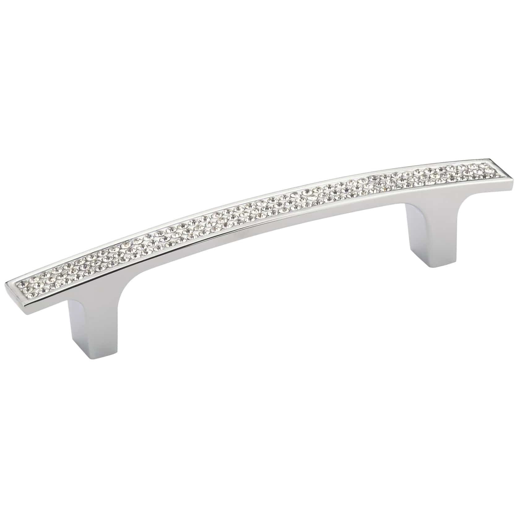 Contemporary Pull, 3-3/4" Center-to-Center, Crystal, Chrome alt 0