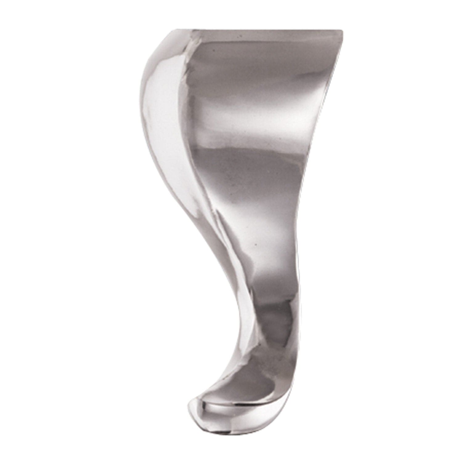 6" (152 mm) Curved Furniture Leg Brushed Aluminum alt 0