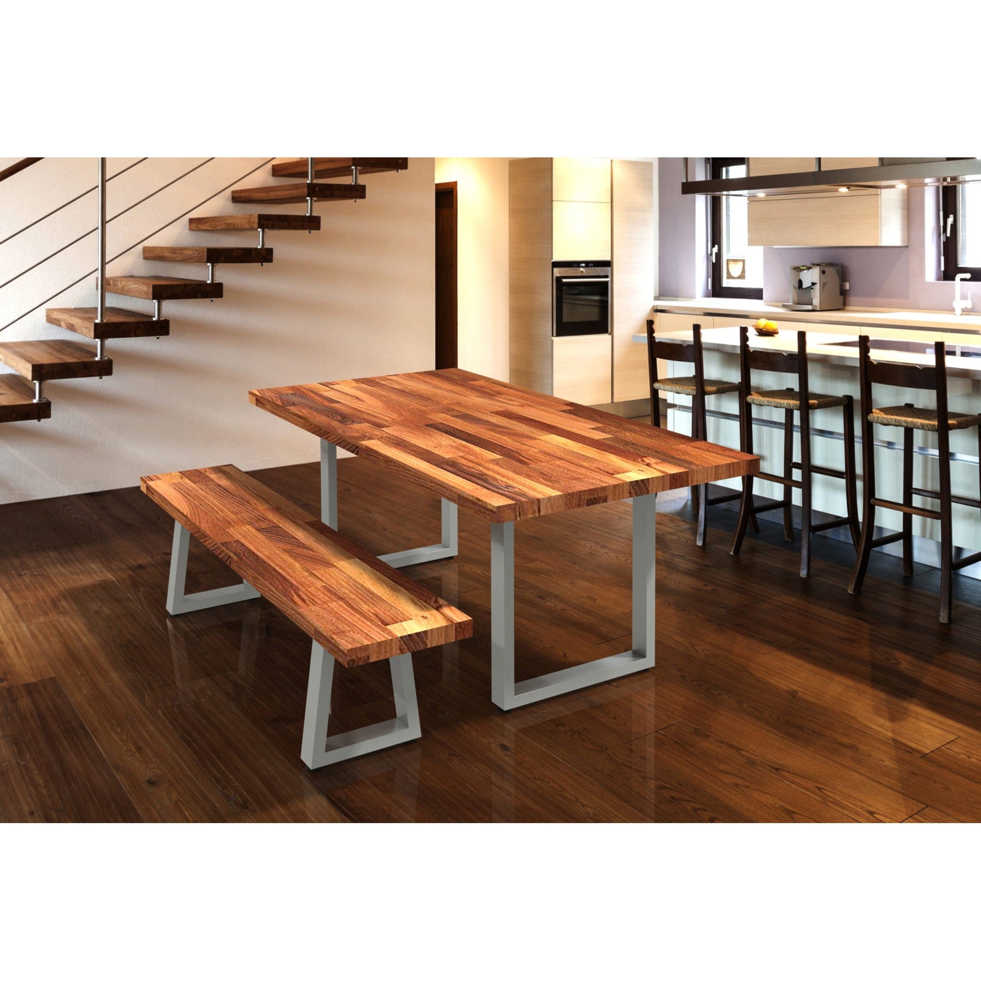 16-1/8" (410 mm) Adjustable Tapered Bench Legs Matte Black P, 1 Pair alt 0