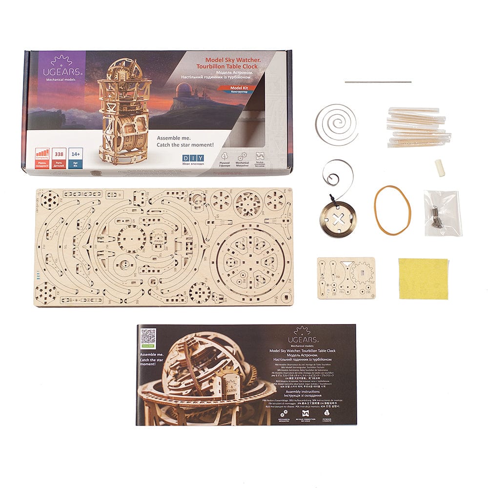 Sky Watcher Tourbillon Table Clock Wooden Craft Kit