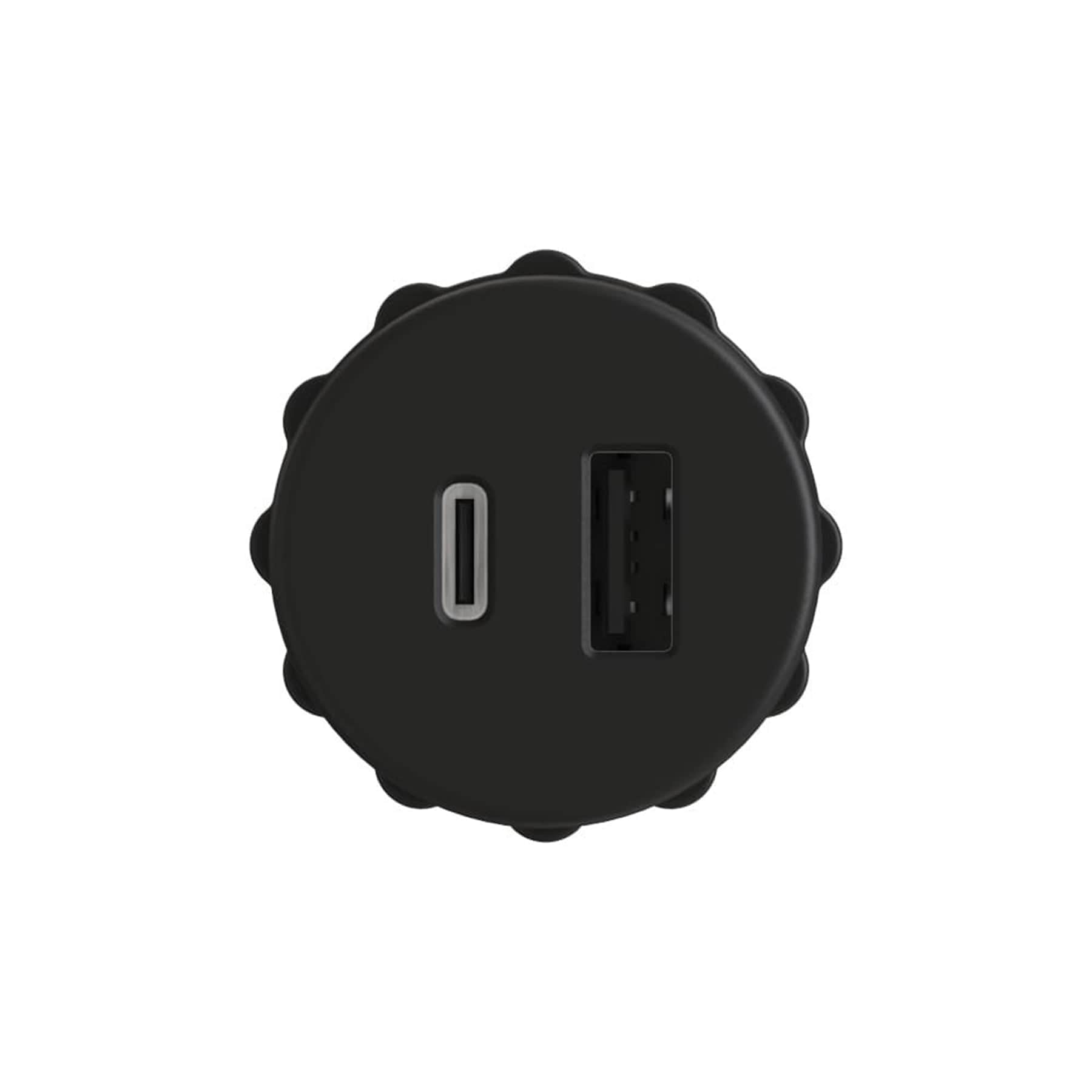 5V Rounded Recessed USB Charger Black alt 0
