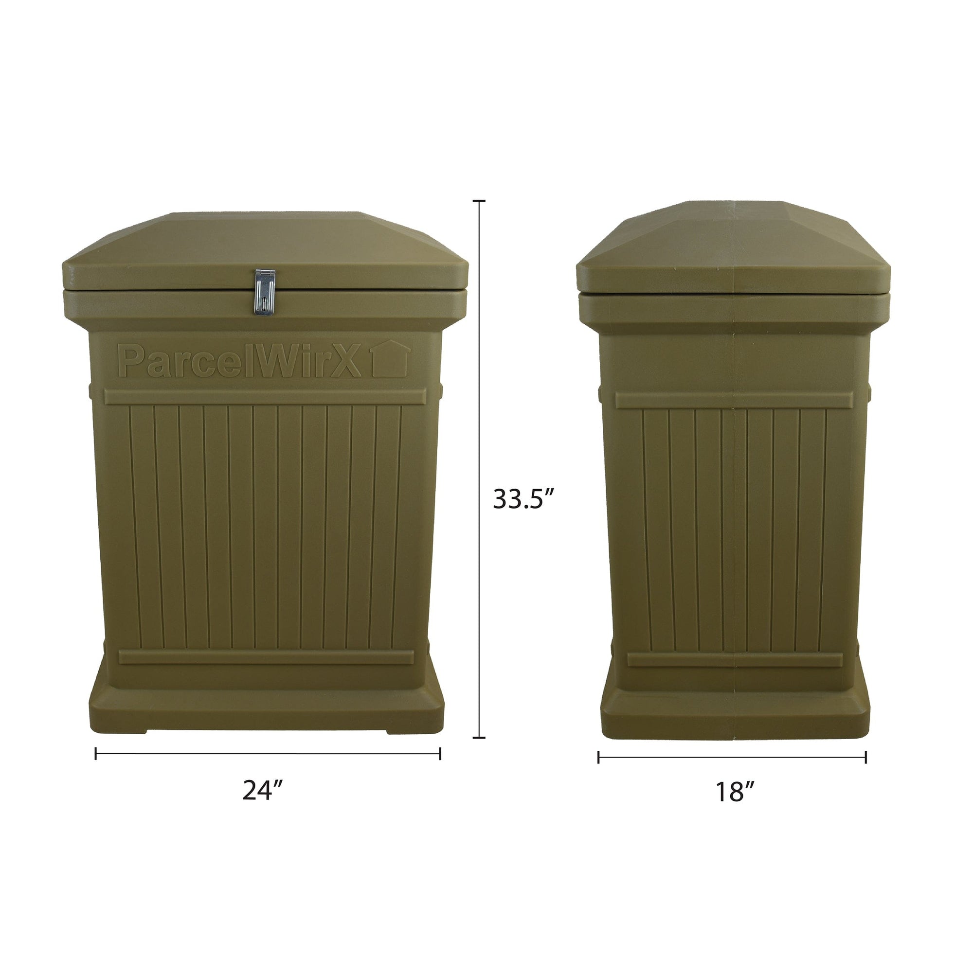 ParcelWirx Premium Vertical Lockable Package Delivery Box with Hinged Lid Oak alt 0