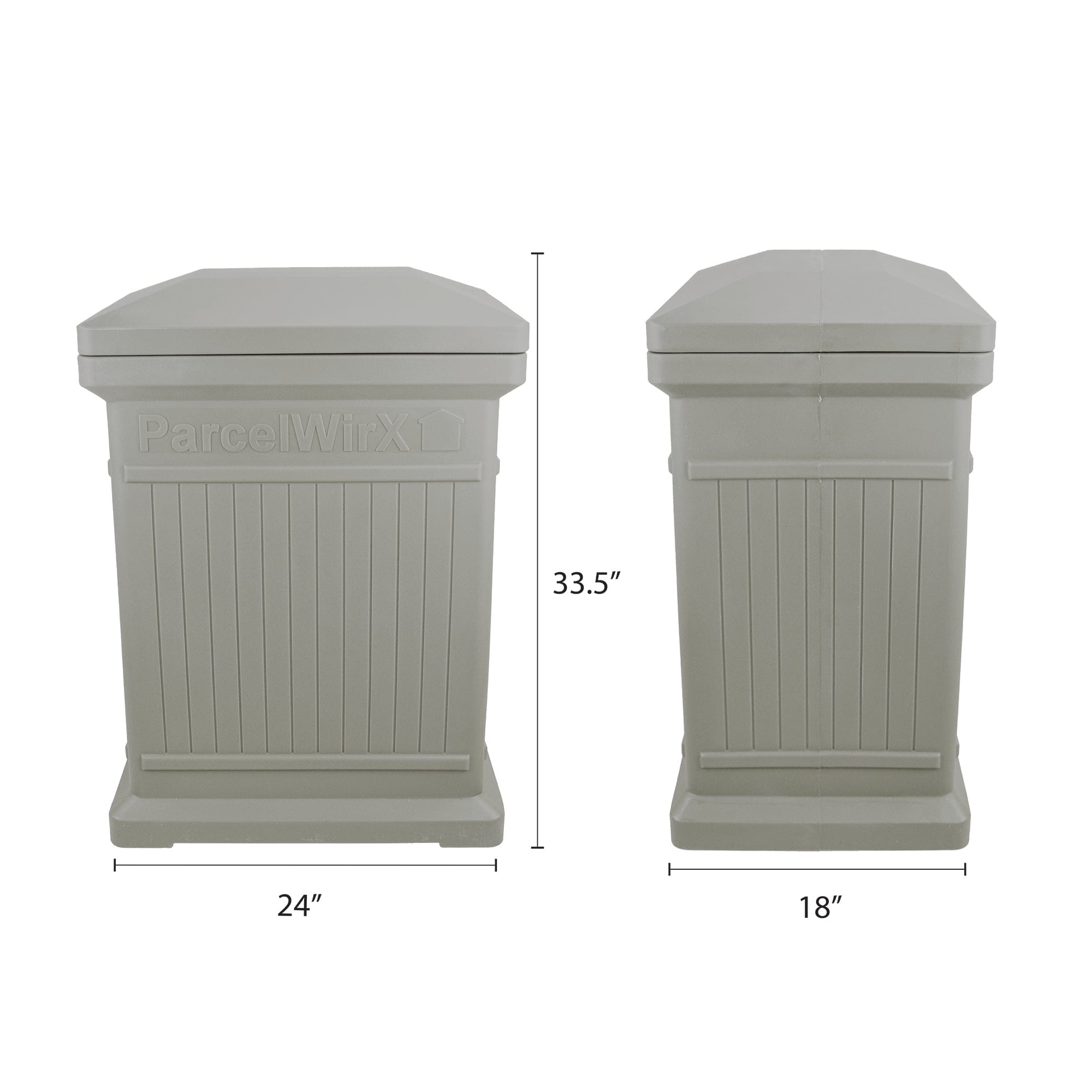 ParcelWirx Vertical Package Delivery Box with Lift Off Lid Prestige Pewter alt 0