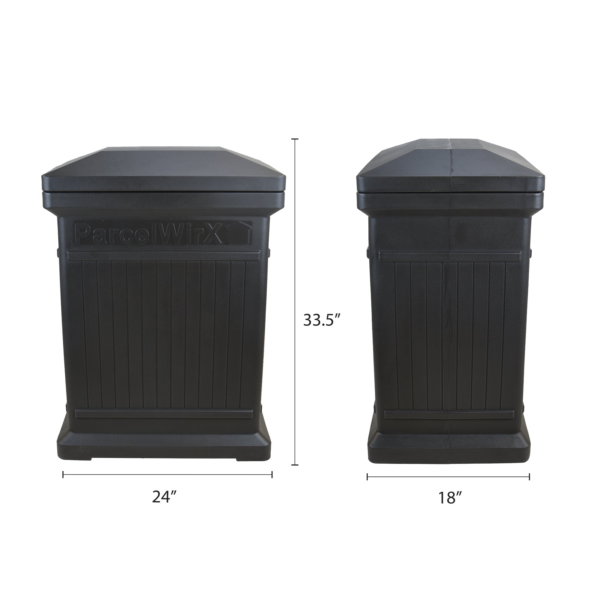 ParcelWirx Vertical Package Delivery Box with Lift Off Lid Graphite alt 0