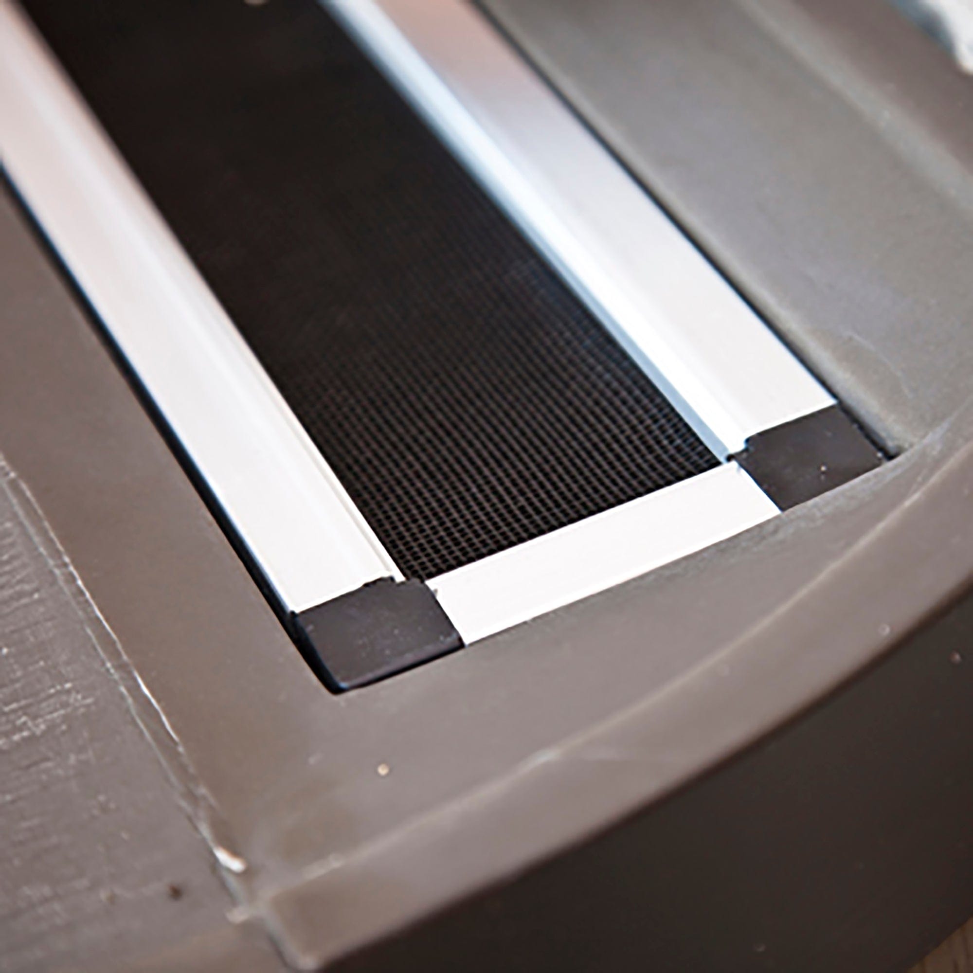 Polyethylene 50 Gallon Flat Back Dual Brass Spigot Rain Barrel Woodgrain with Black Stripes alt 0