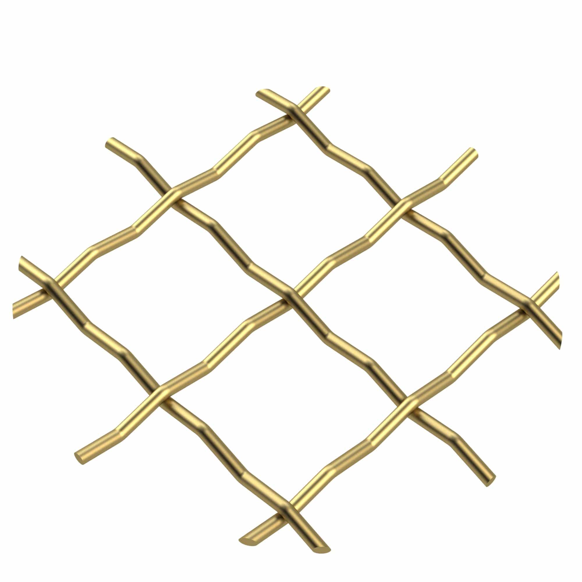 .75" Pressed Single Diamond Decorative Grille - Satin Brass, 18" W x 48" L Sheet alt 75