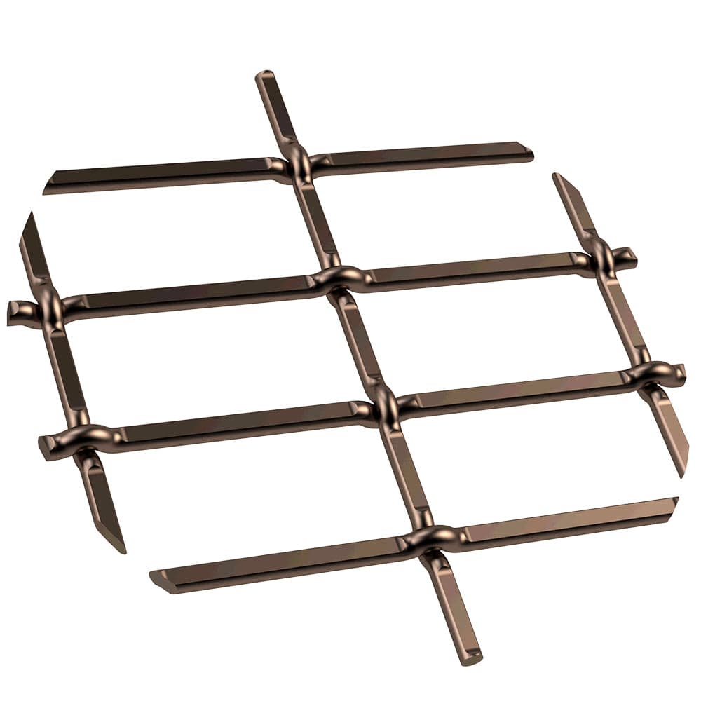 1" Flat Straight Weave Decorative Grille - Antique Brass, 18" W x 48" L Sheet alt 0