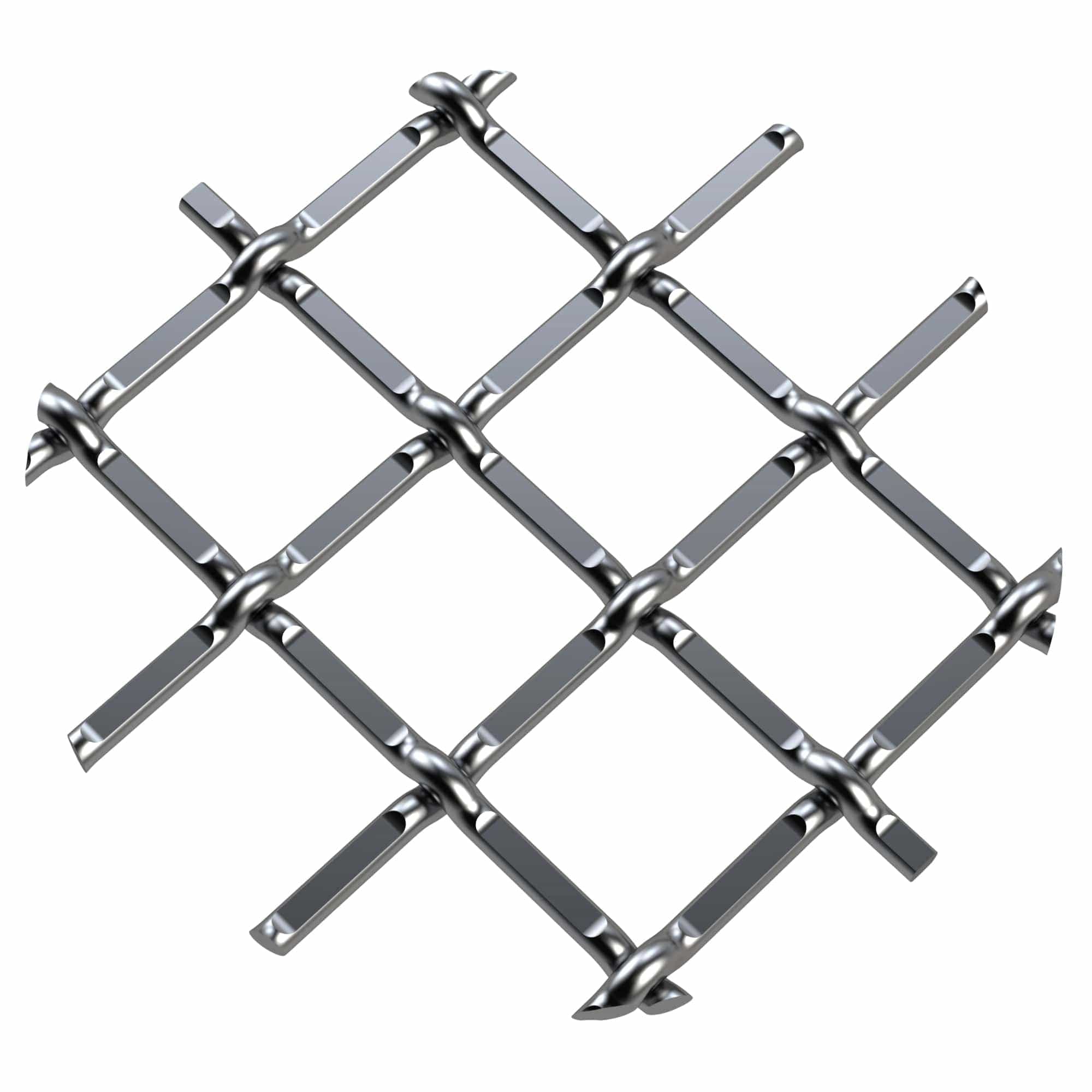 .5" Round Single Diamond Decorative Grille - Satin Nickel, 36" W x 24" L Sheet alt 5