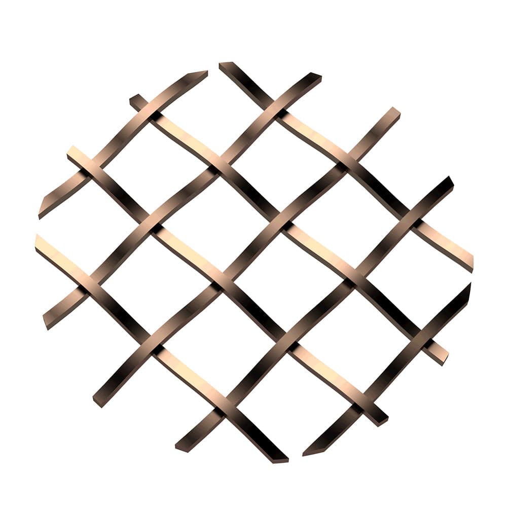 .5" Straight Flat Diamond Decorative Grille - Antique Brass, 36" W x 48" L Sheet alt 5