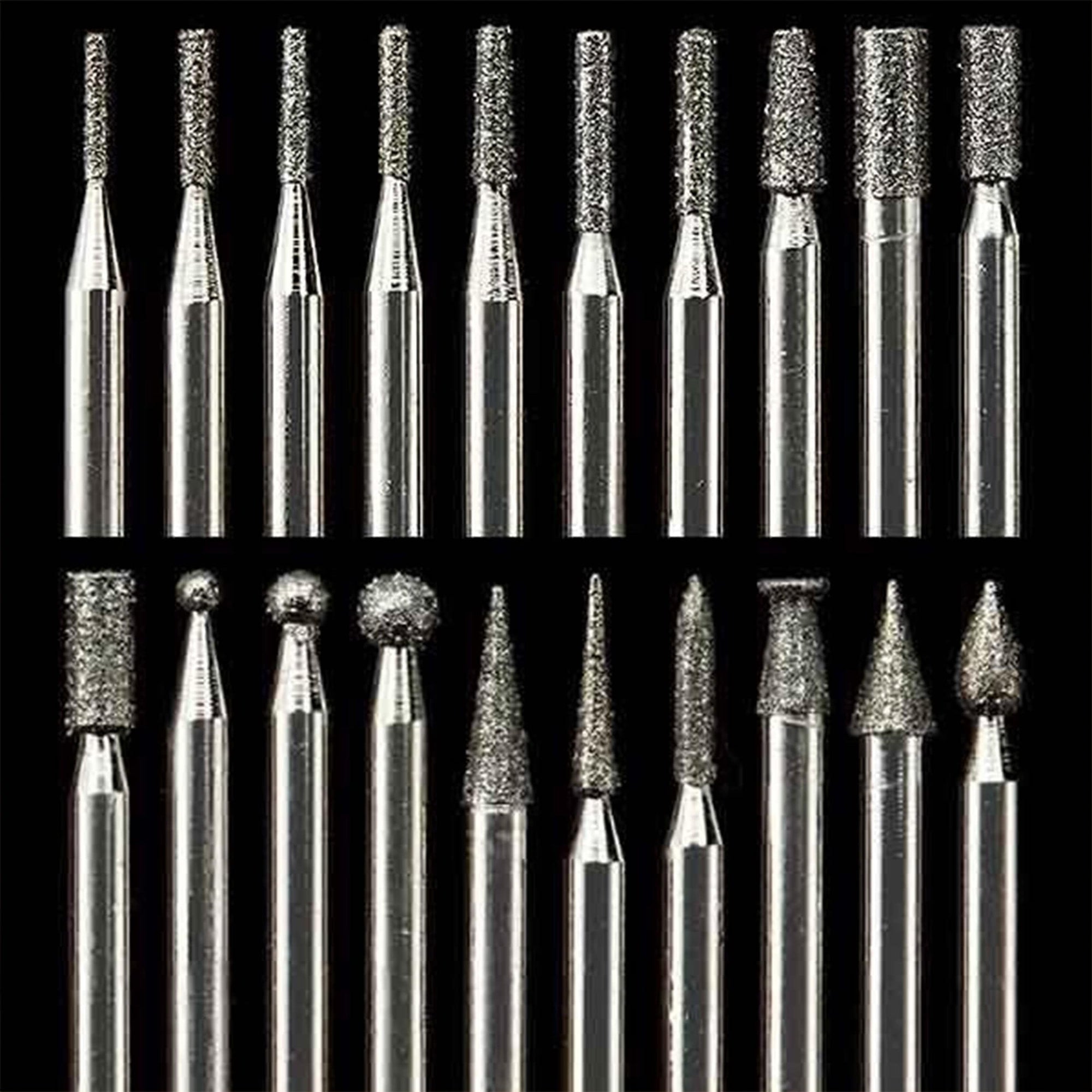 Diamond Dust Carving Burr Set - 3/32" Shank - 20 Pack alt 0