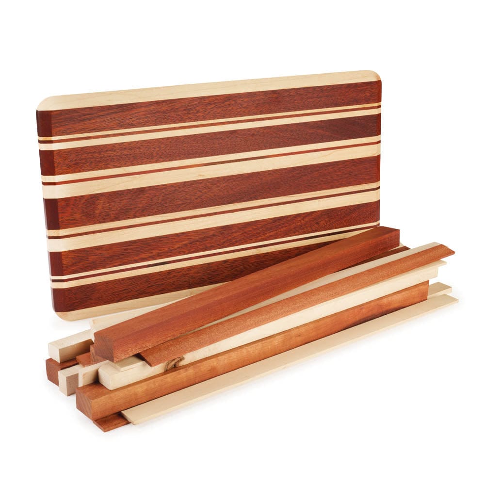 Candy Cane Cutting Board Kit - 3/4" x 9" x 16" - Bloodwood & Maple