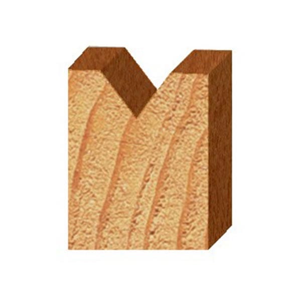 90 Degree V-Groove Router Bit - 1/4" SH, 1/4" CD, 1/8" PL