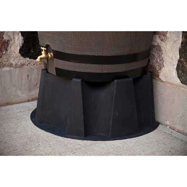 Black Rain Barrel Stand for 50 gallon Rain Barrels with Flat Back alt 0
