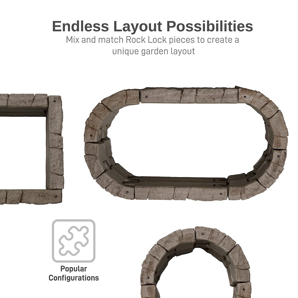 Rock Lock Raised Garden Bed Curved Rock Pack of 4