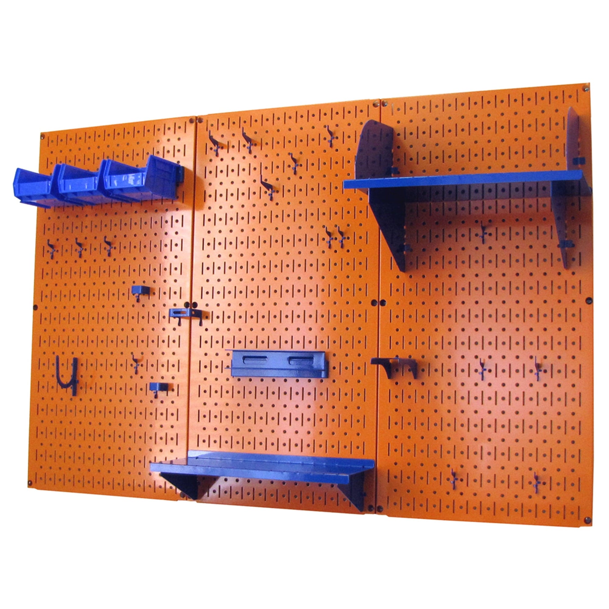 4' Metal Pegboard Standard Tool Storage Kit - Orange Toolboard & Blue Accessories alt 0