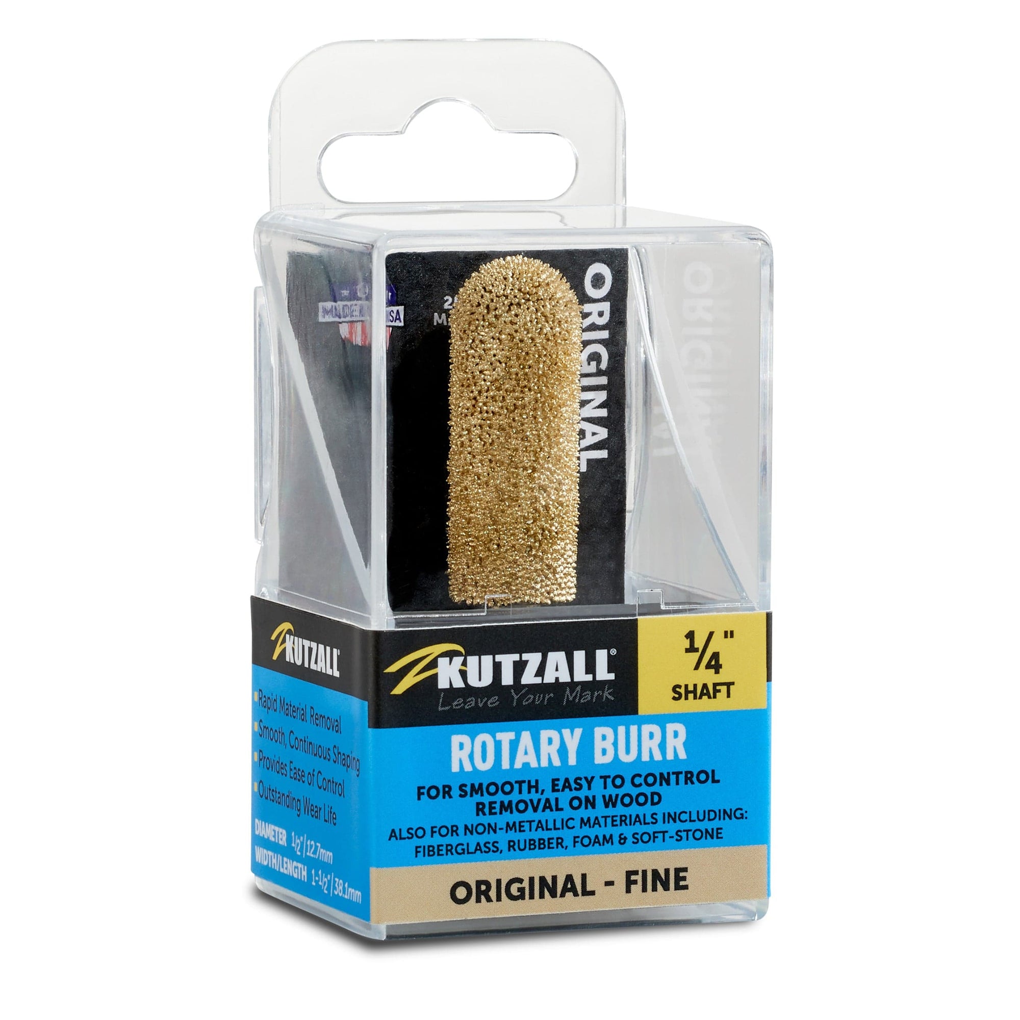 Original Ball Nose Burr, 1/4" Shaft, Fine (1/2" x 1-1/2") alt 0