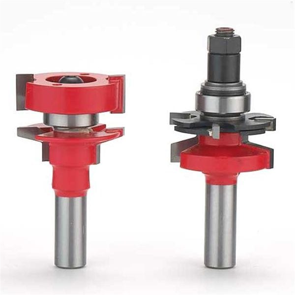 99-764 Adjustable Tenon 2-Piece Rail And Stile Router Router Bit Set Bevel Profile 1/2" Shank
