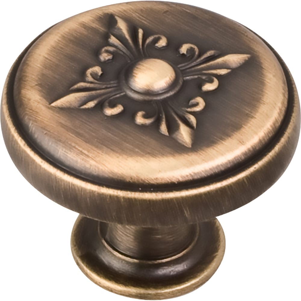 Lafayette Baroque Knob, 1-3/8" Dia., Antique Brushed Satin Brass alt 0