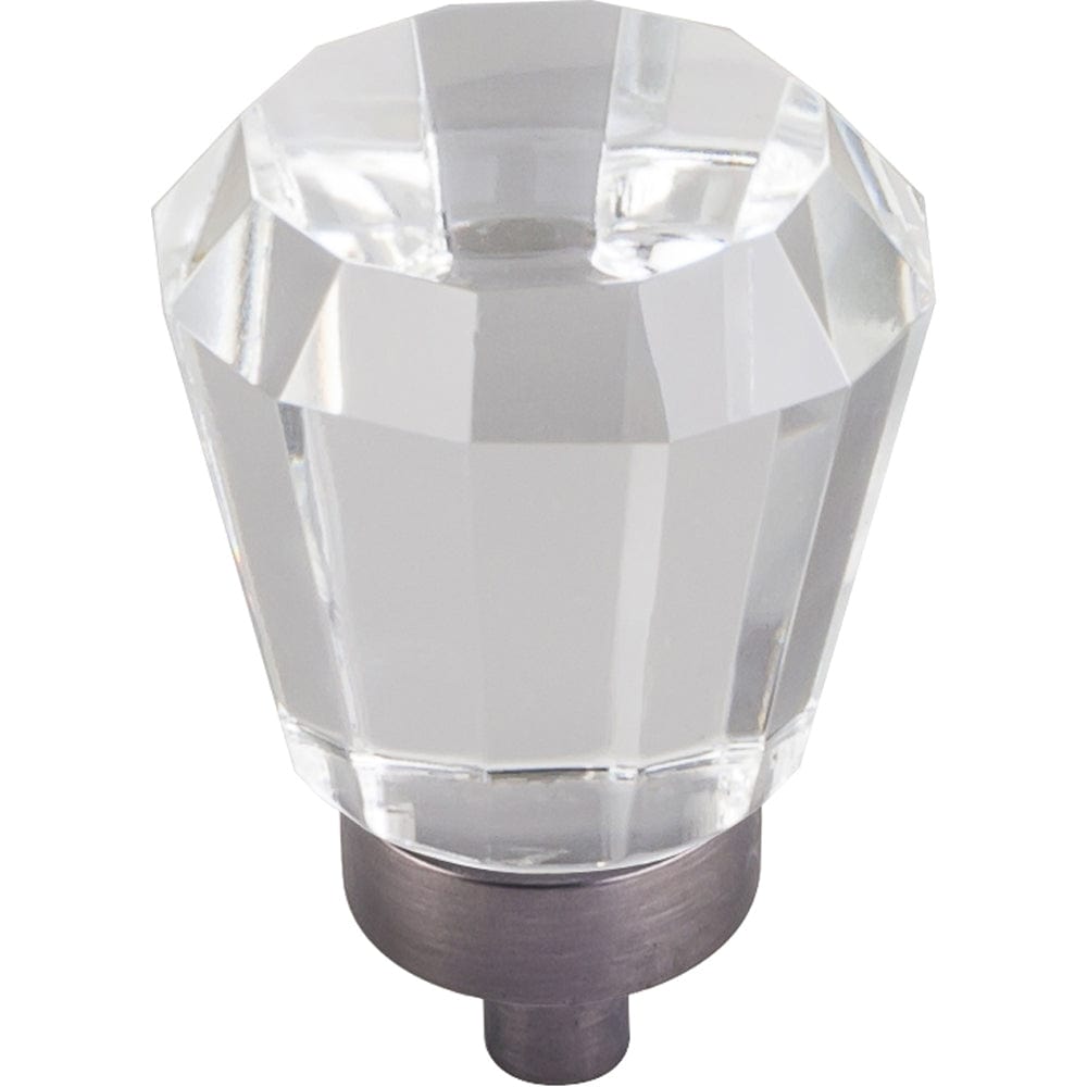 Harlow Small Tapered Glass Knob 1" Dia Brushed Pewter alt 0