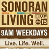 Sonoran Living Live logo with ABC15 and 9AM weekdays text in brown and tan colors