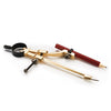 Brass marking compass with pencil for woodworking layout and scribing curves