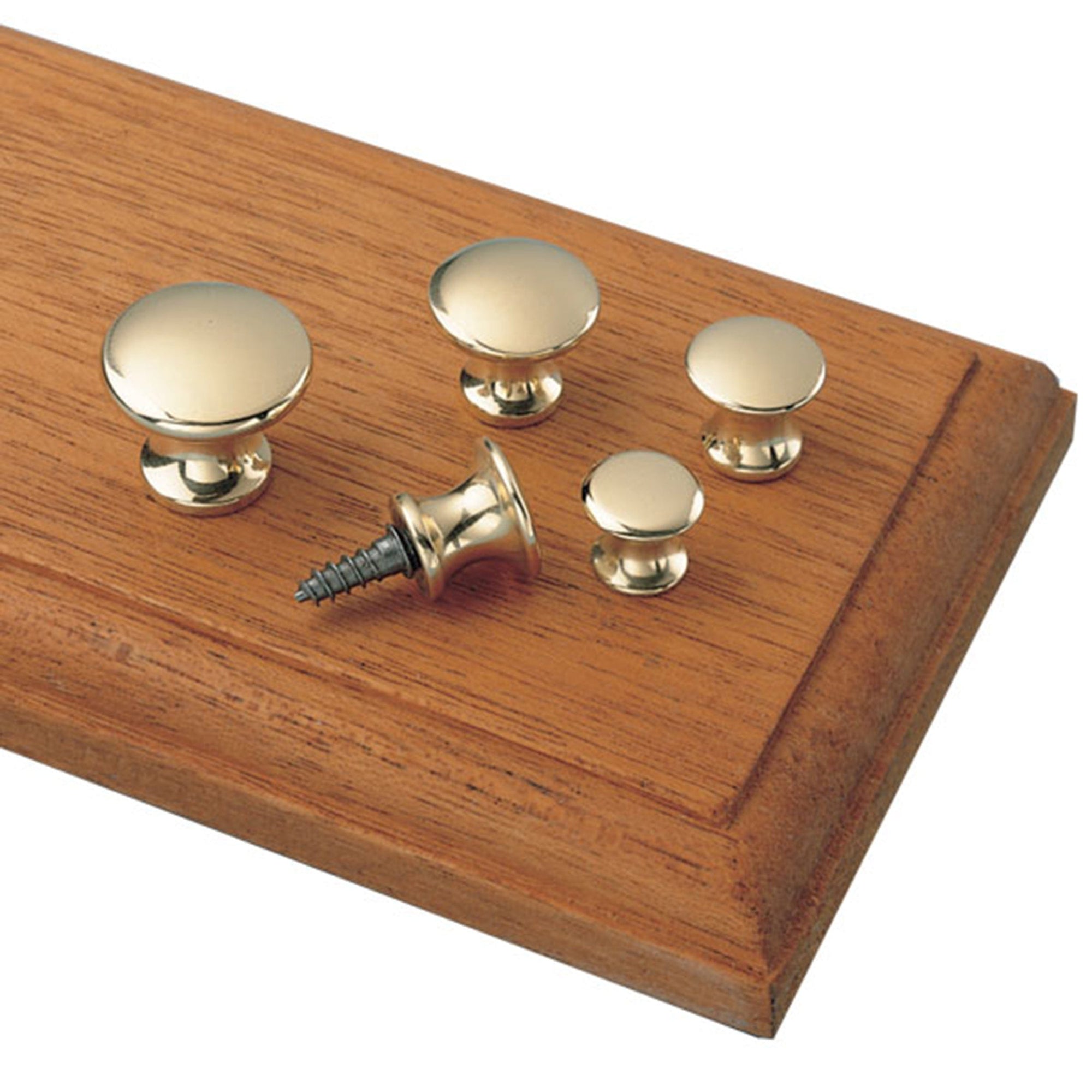 Brass Knob 3/4" D 9/16" Tall alt 0