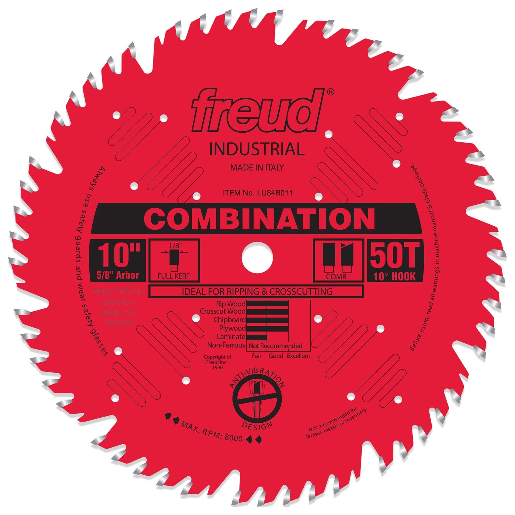 LU84R011 Perma-Shield Circular Saw Blade 10" x 5/8" Bore x 50 Tooth Combination alt 0