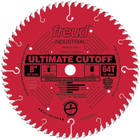 LU85R008 Industrial Ultimate Cut-Off Bladed with Red Perma-Shield 8" x 5/8" Bore x 64 Tooth ATB alt 0