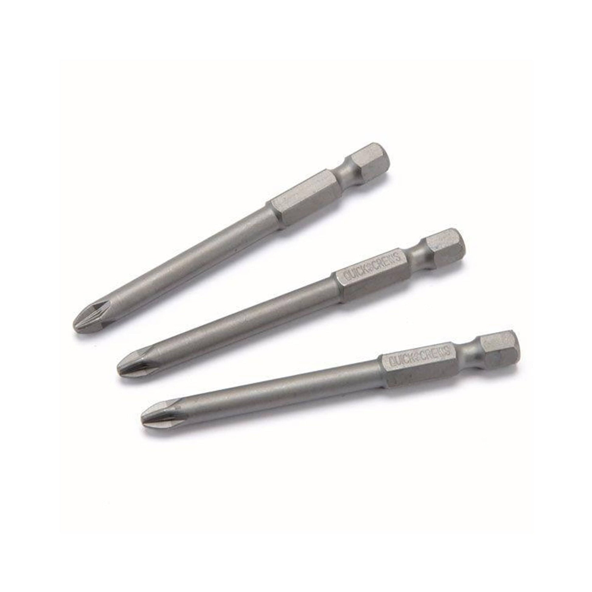 #2 Pozi Driver Bits - 2-3/4" Length - 3 Piece