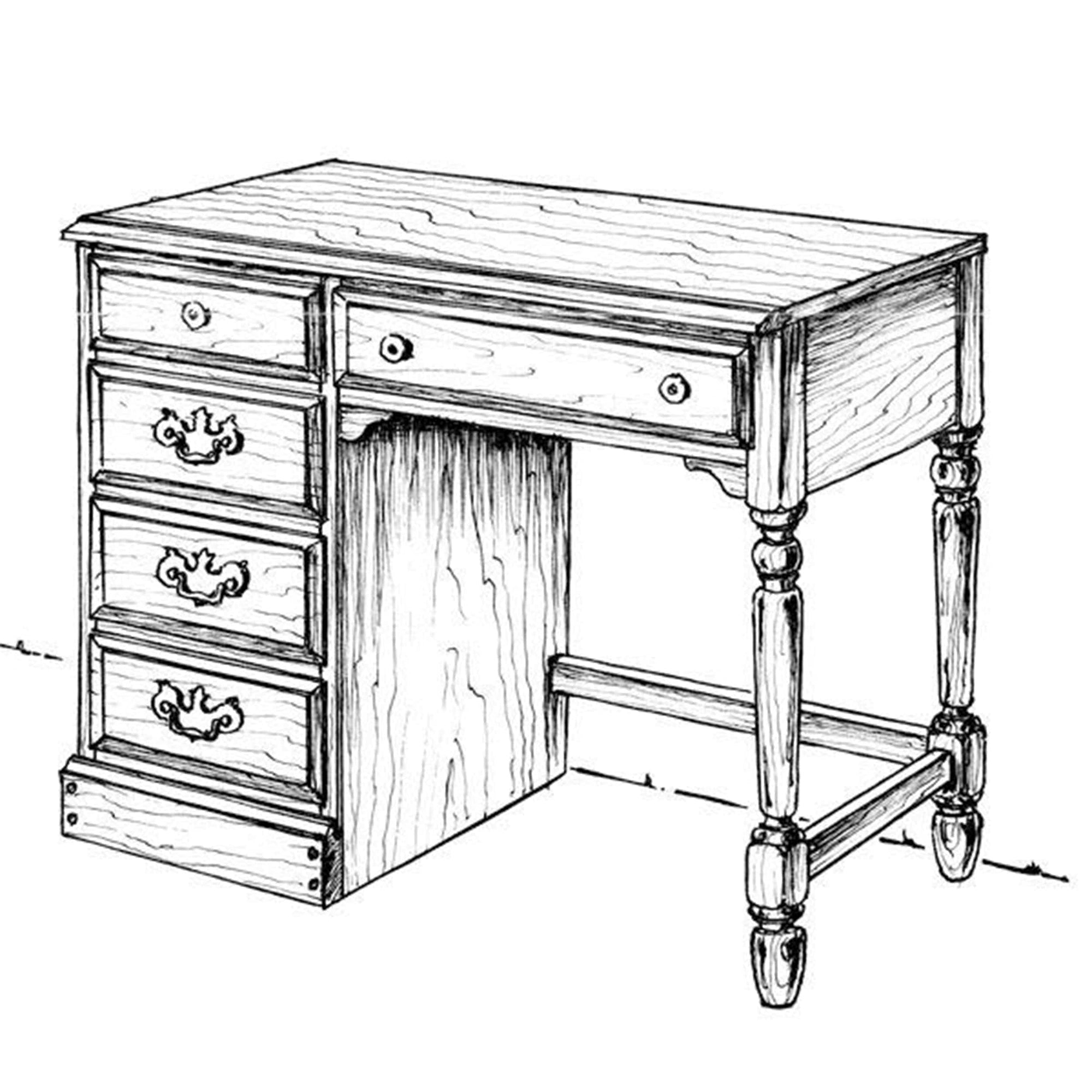Woodworking Project Paper Plan to Build Dresser Desk alt 0