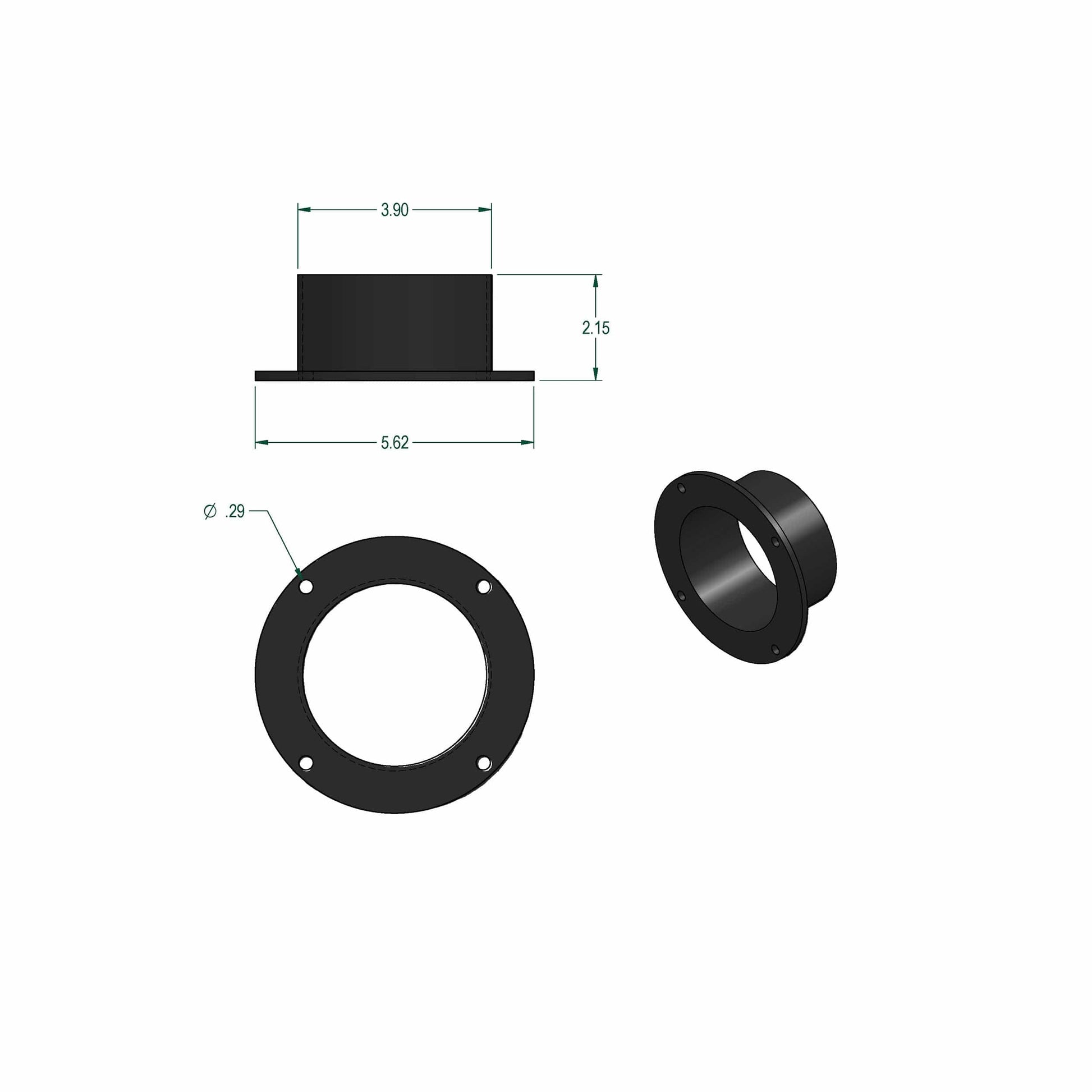 4" Flanged Inlet Fitting for Dust Collection System alt 0