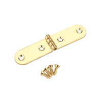 Small Utility Hinge - 56 mm x 13 mm - Brass Plated alt 0