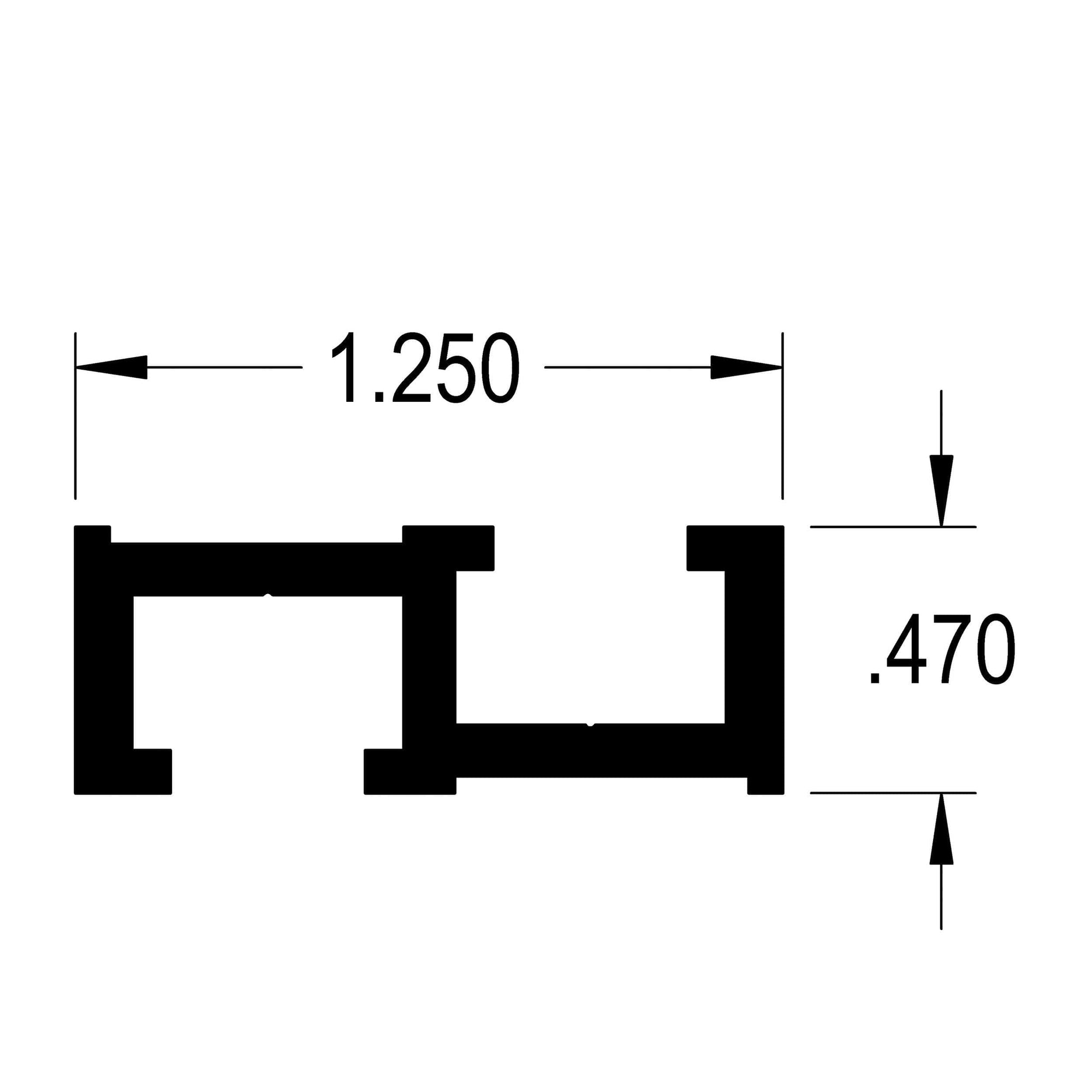 Back-to-Back 1/4" T-Track - 24" Length alt 0