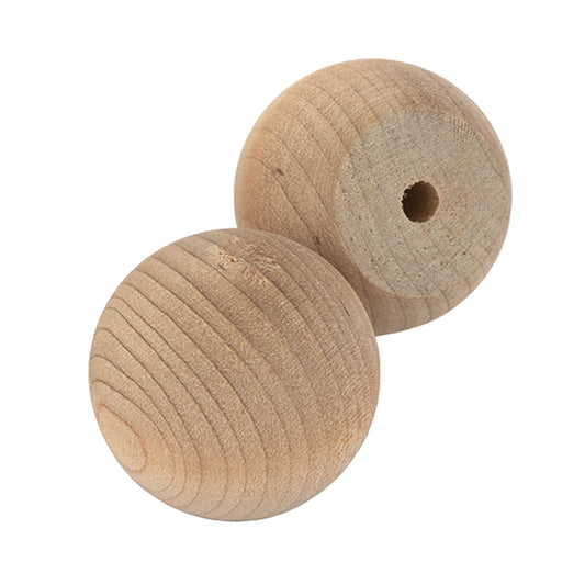 Hardwood Ball Knob w/Screws - 1-1/4" Diameter - 3/4" Flat - 2 Piece alt 25
