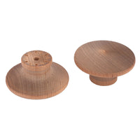 Mushroom Knob w/Screws - Birch - 2" Diameter - 1" Tall - 2 Piece alt 0