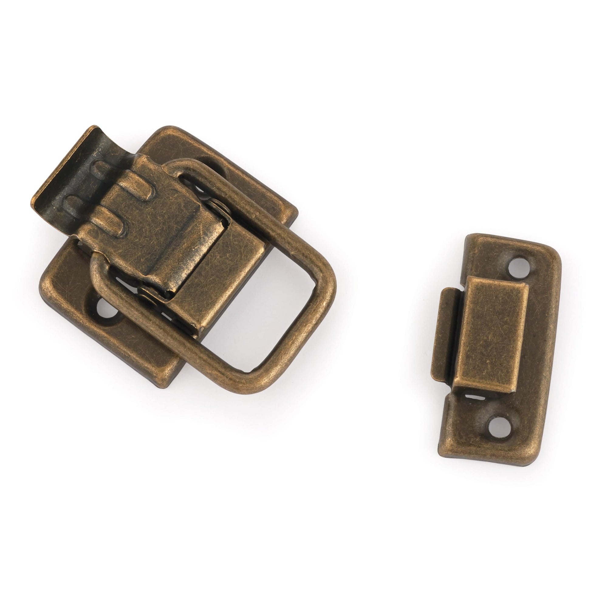 Draw Catch with Screws - Small - Antique Brass alt 0