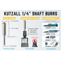 Original Ball Nose Burr, 1/4" Shaft, Coarse (1/4" x 1-1/2") alt 0