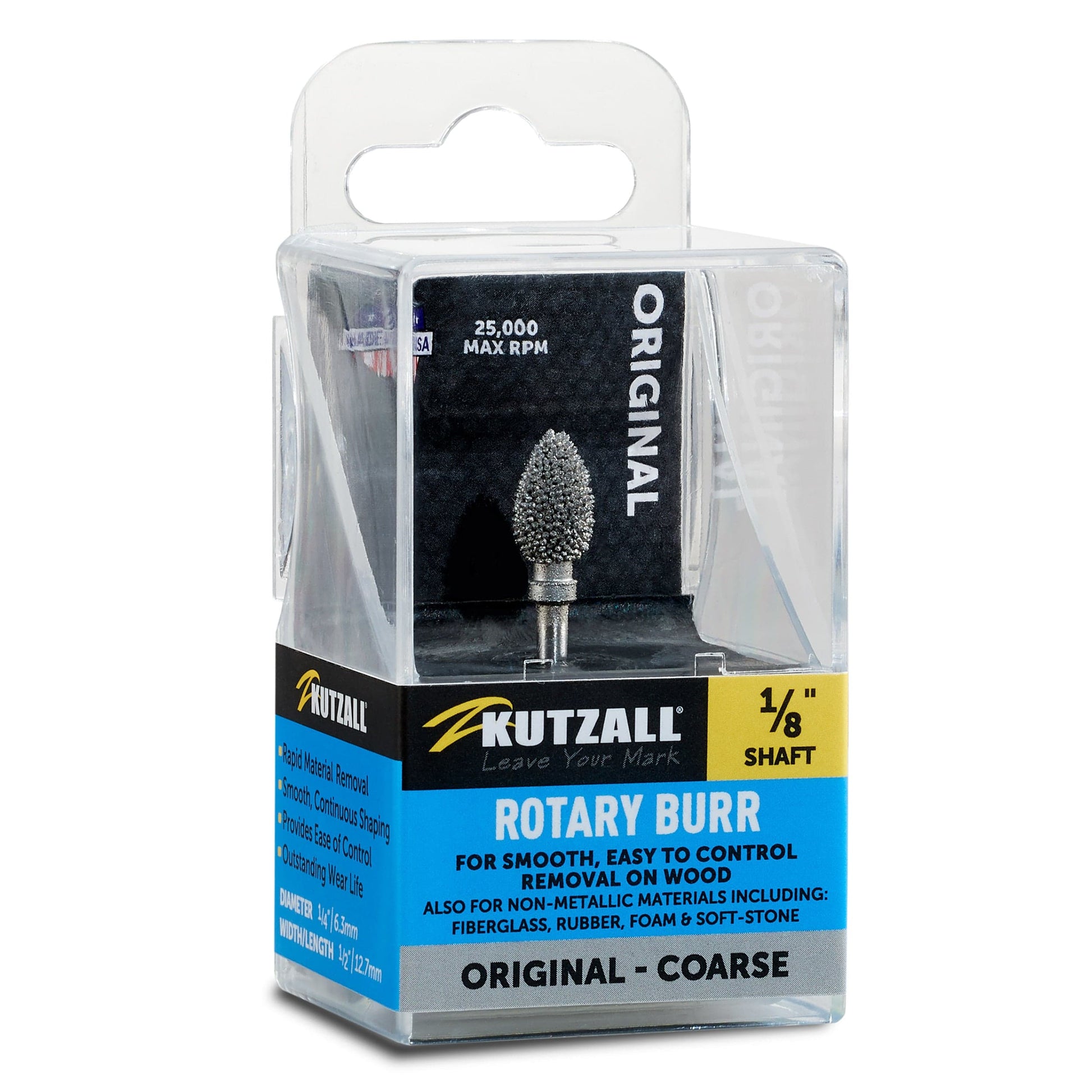 Original Flame Burr, 1/8" Shaft, Coarse (1/4" x 1/2") alt 0